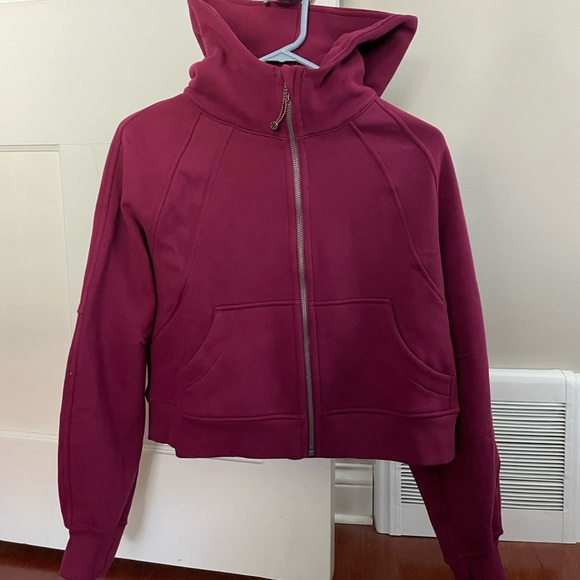 lululemon athletica Tops - NWT LULULEMON SCUBA OVERSIZED FULL-ZIP HOODIE Deep Luxe Pink / Maroon XS/S